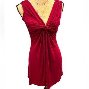 Forever 21 Tunic Top Twisted Front Maroon Red Size Small